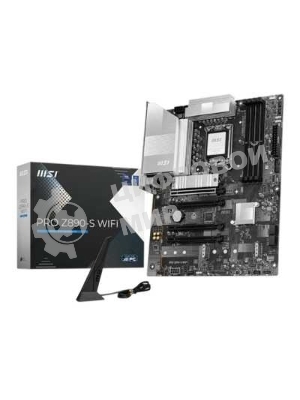 Материнская плата MSI PRO Z890-S WIFI, LGA 1851, Intel Z890, 4xDDR5, 4xSATA, 3xM.2, 1xPCIe 5.0 x16, 2xPCIe 4.0 x4, 1xHDMI, 1xDP, 1xUSB-C Thunderbolt 4, 1xUSB-C 3.2 Gen 2x2, 1x 2.5Gb LAN, 6xUSB-A 3.2 Gen 1, 3x3.5 мм, 7.1, ATX