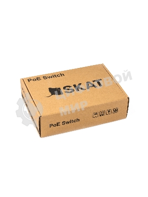 Коммутатор SKAT PoE-4E-1G-1S PoE Plus 60Вт порты: 4-Ethernet 1-Uplink 1-SFP