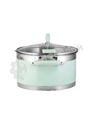 Кастрюля Lara LR02-542 MINT 20x11см, 3,3 л, носик, индукционное дно, крышка с бортом, полипропилен, силикон, нержавеющая сталь