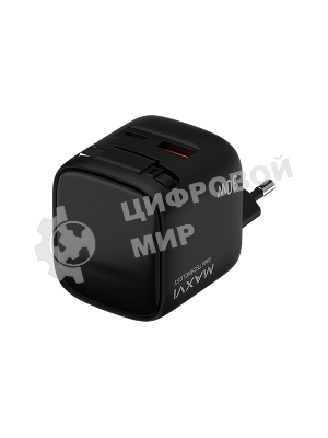 Сетевое зарядное устройство Maxvi SFC-330GN Type-C\USB 30W PD QC3.0 черный