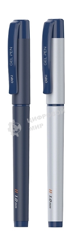 Ручка гелевая Deli EG159-BL ассорти, d=1.0мм, синие чернила, резиновая манжета