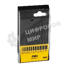 Набор сверл по металлу HSS (1,5-6,5мм, 13 шт) Deli DH-MHZ013-ED1 пластиковый кейс