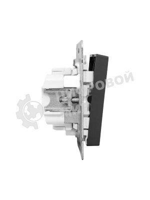 Механизм выключателя EKF UP1-SWB-24 двухклавишный, с подсветкой, черный Эпика