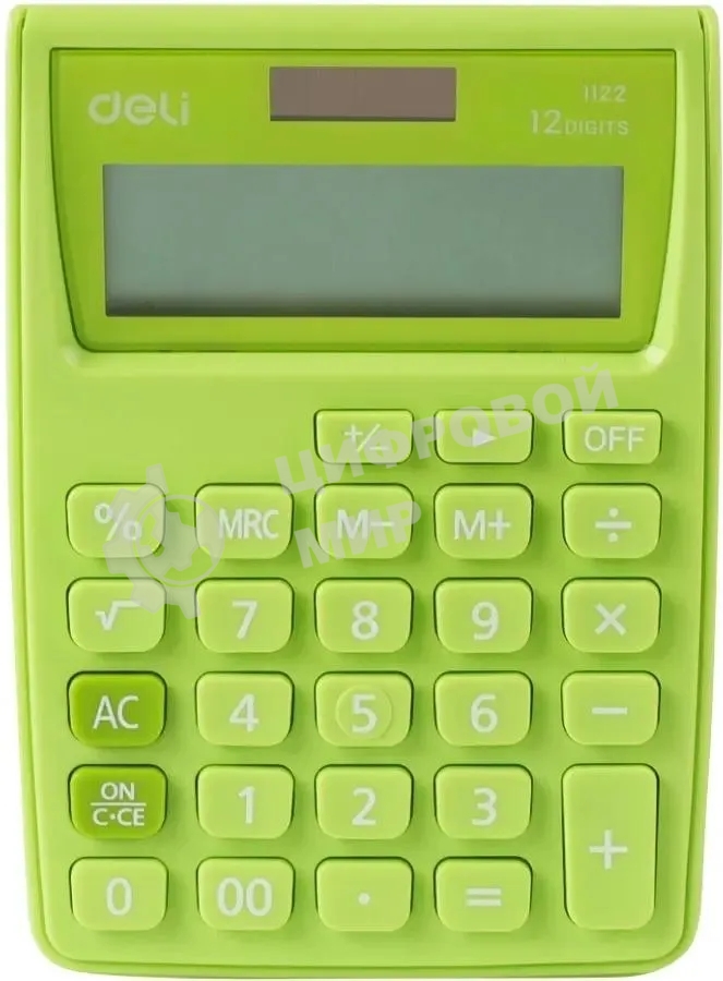 Калькулятор настольный Deli E1122/GRN зеленый 12-разр.