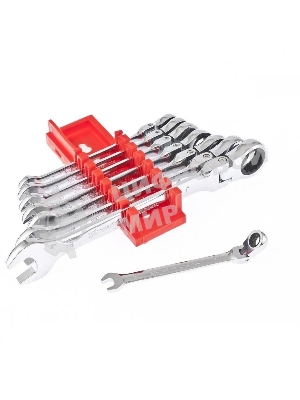 Набор ключей Matrix комбинированных, трещоточных шарнирных 8шт