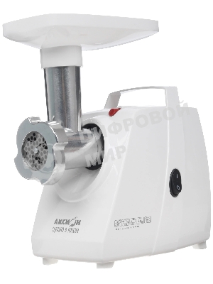 Мясорубка электрическая Аксион М34.03 белый, 1500 Вт, 1.7 кг/мин, защита от перегрузки, насадки - 4