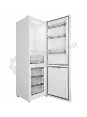 Холодильник Hyundai CC35083F белое стекло двухкамерный 240/95л морозилка снизу, No Frost