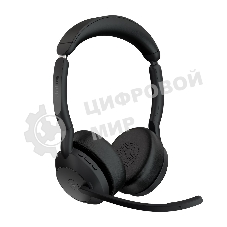 Гарнитура Jabra Evolve2 55 чёрный, беспроводная, Bluetooth, до 18 ч + стойка