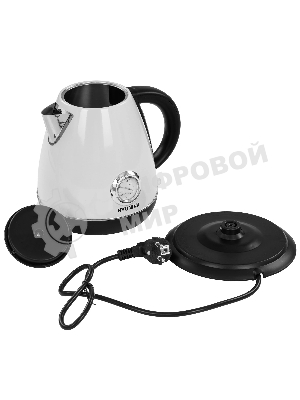 Чайник электрический Hyundai HYK-S4502 1.7 л, 2200 Вт, жемчужный/черный (корпус: нержавеющая сталь/пластик)