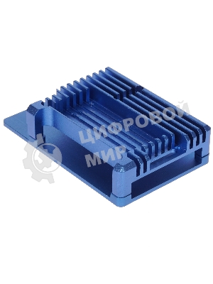 Корпус Qumo Aluminum case with double black fans, Raspberry Pi 4, blue(RS008)