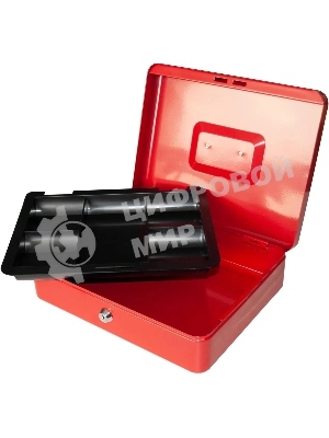 Ящик для денег Silwerhof 90x300x240 красный сталь