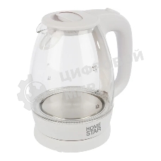 Чайник электрический Homestar HS-1012 1.7 л, стекло, белый (003566)