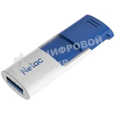 Флешка USB Netac U182 Blue (NT03U182N-128G-32BL), 128Gb, USB 3.0, R/W 70/30, белый/синий