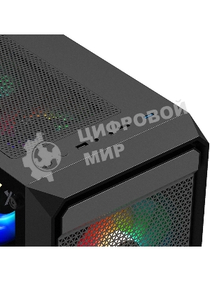 Компьютерный корпус XASTRA A303M 3FRGb Black mATX/Mesh/ tempered glass/2x140мм + 1x120мм FRGb fans/ A303M-2FC14F-1FC12F