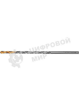 Сверло спиральное по металлу Denzel 4 х 119 мм, Р6М5, Golden Tip, удлиненное