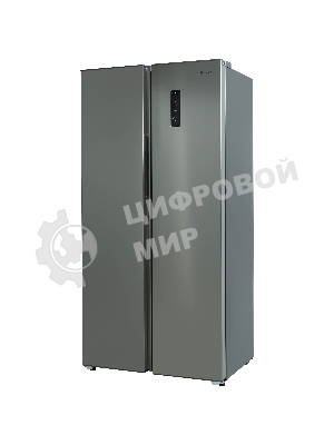 Холодильник Бирюса SBS 400 I нержавеющая сталь двухкамерный 232/168 л морозилка слева, No Frost, Side-by-side