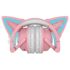 Беспроводные/проводные наушники Party Cat mini BT 0051 розово-голубой, накладные, Bluetooth + проводной, кошачьи ушки, до 10 ч