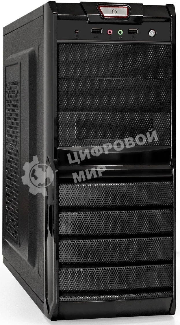Компьютерный корпус Miditower ExeGate XP-329S-UNS500 (ATX, БП UNS500 с вент. 12см, 2*USB, аудио, черный)