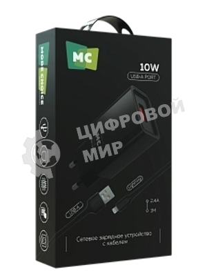 Сетевое зарядное устройство MORE CHOICE (4620202555687) NC07i СЗУ 1USB 2.0A, черный