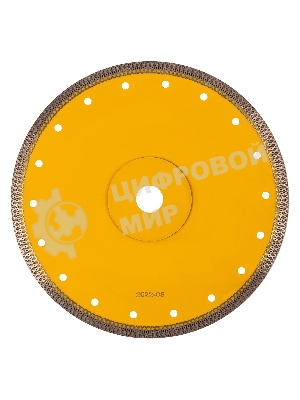 Диск алмазный отрезной Denzel 230 х 22,2мм, сплошной, супертонкий, горячий пресс, сухой/мокрый рез