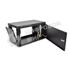 Шкаф телекоммуникационный настенный разборный ЦМО ЭКОНОМ 6U (600 x 350) дверь металл, черный (ШРН-Э-6.350.1-9005)