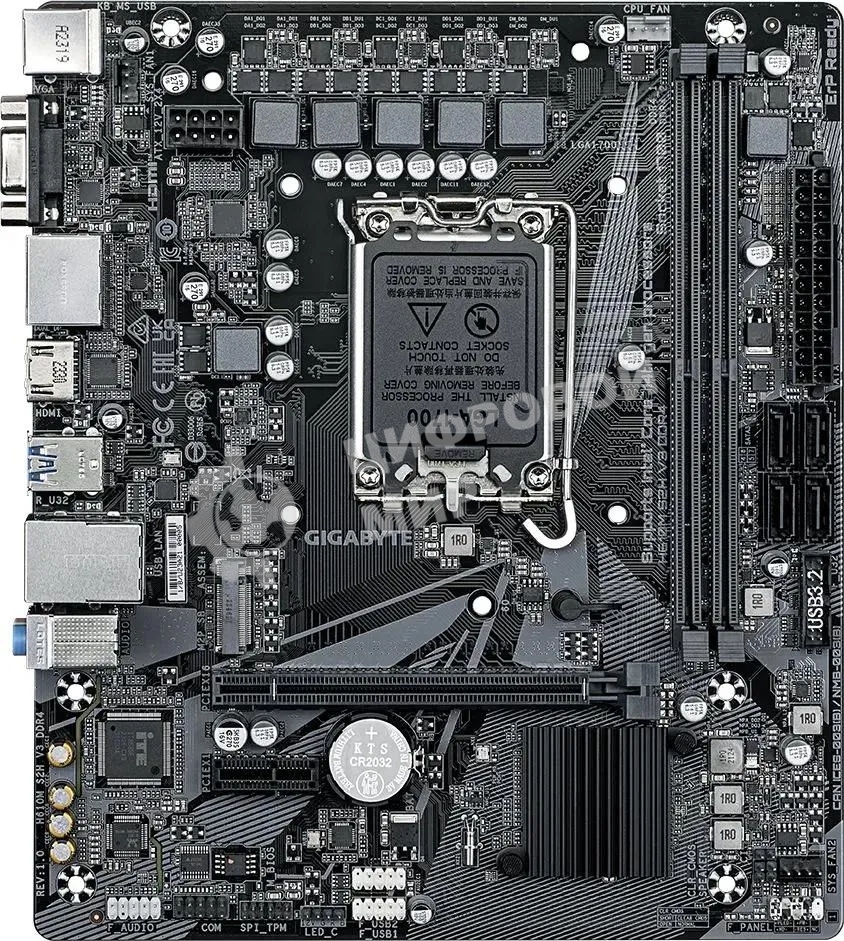 Материнская плата Gigabyte H610M S2H V3 DDR4, LGA 1700, Intel H610, 2xDDR4, 4xSATA, 1xM.2, 1xPCIe 4.0 x16, 1xPCIe x1, 1xHDMI, 1xDP, 1xVGA, 1x 1Gb LAN, 2xUSB-A 3.2 Gen 1, 4xUSB-A 2.0, 3x 3.5 мм, 7.1, mATX