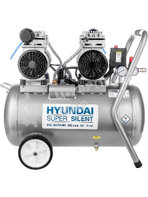Компрессор поршневой Hyundai HYC 30250LMS безмасляный 300л/мин 50л 2000Вт серебристый/черный