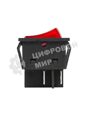 Выключатель клавишный Rexant 250V 25А (4с) ON-OFF красный с подсветкой