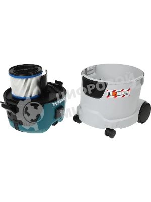 Строительный пылесос Makita VC2512L серый, 1000 Вт, уборка сухая/влажная, пылесборник мешок/контейнер, 25 л