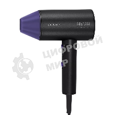 Фен Polaris PHD-2120 TI черный/фиолетовый, 2400 Вт, компактный, ионизация