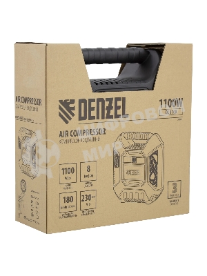 Компрессор воздушный Denzel DL1100 1,1 кВт, 180 л/мин, с набором аксессуаров