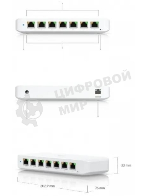 Коммутатор Ubiquiti UniFi Switch Ultra 60W PoE-коммутатор, 8х 1G RJ45, раздача 52 Вт