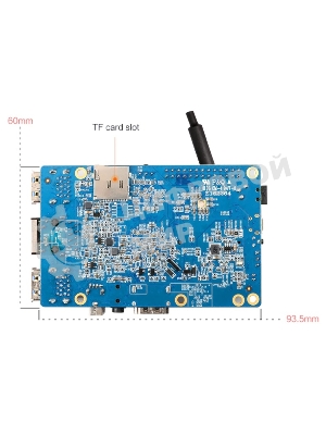 Микрокомпьютер Orange PI 3 2Gb + 8Gb EMMC, Android 7, с кабелем питания. (44286)