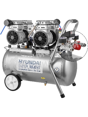 Компрессор поршневой Hyundai HYC 30250LMS безмасляный 300л/мин 50л 2000Вт серебристый/черный