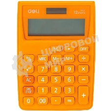Калькулятор настольный Deli E1122/OR оранжевый 12-разр.