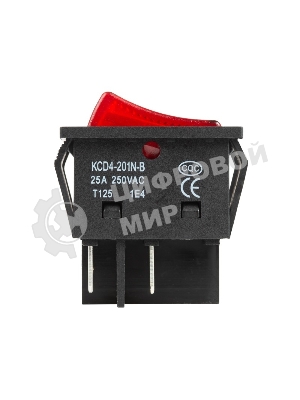 Выключатель клавишный Rexant 250V 25А (4с) ON-OFF красный с подсветкой