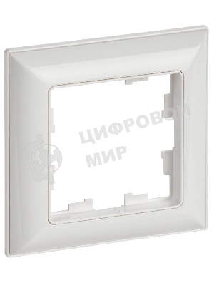 Рамка 1-местная IEK BRITE РУ-1-Бр DECOR белый/белый 3D-форма