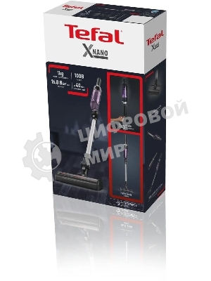 Пылесос Tefal TY1129WO, черный/фиолетовый, 100/500 Вт, уборка сухая, пылесборник контейнер 0.4 л