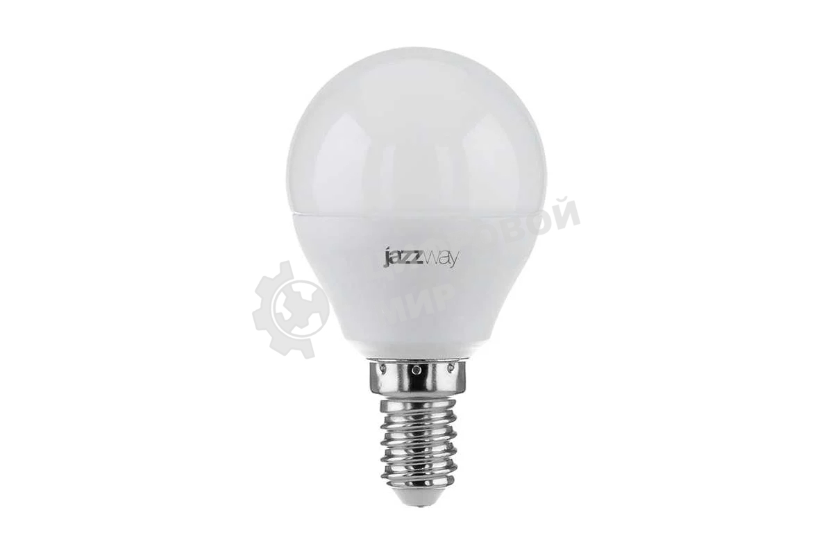 Лампа светодиодная JazzWay PLED-ECO-G45 5Вт шар 3000К теплый белый E14 400лм 220-240В
