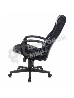 Кресло Бюрократ Zombie 9 черный/серый, экокожа, 120 кг, механизм качания