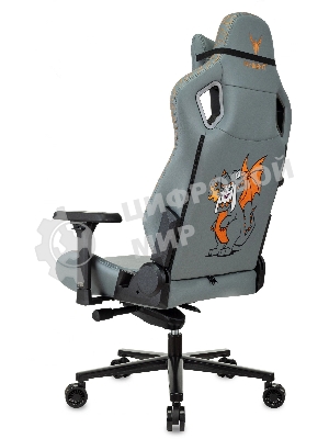 Кресло игровое Knight Craft Dragon серый эко.кожа крестов. металл