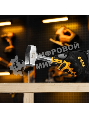 Кувалда Denzel 1 кг, цельнометаллическая, двухкомпонентная рукоятка