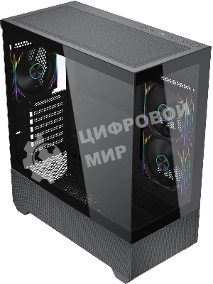 Компьютерный корпус Accord ACC-EL1B TG черный без БП ATX 2xUSB2.0 1xUSB3.1 audio