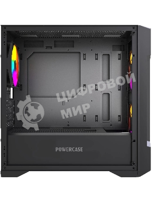 Компьютерный корпус Powercase Mistral Micro X3B ARGb, Tempered Glass, 3x 120мм ARGb PWM Fan, черный, mATX (CMMXB-A3)