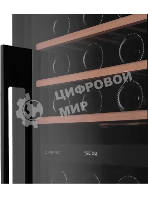 Винный шкаф встраиваемый Maunfeld MBWC-415D171, вместимость: 171 бутылок, черный