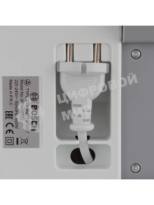 Мясорубка электрическая Bosch MFW 66020 белый/серый, 1800 Вт, 3.0 кг/мин, реверс, защита от перегрузки, насадки - 5