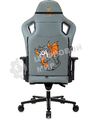 Кресло игровое Knight Craft Dragon серый эко.кожа крестов. металл