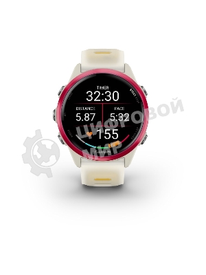 Умные часы Garmin Forerunner 570 слоновая кость, малиновый безель, ремешок манго 42мм