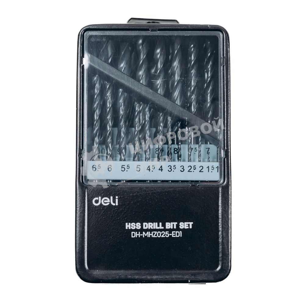 Набор сверл по металлу HSS (1-13мм, 25 шт) Deli DH-MHZ025-ED1 металлический кейс