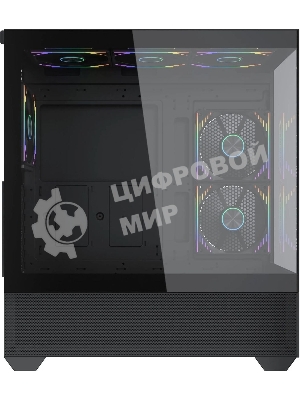 Компьютерный корпус Accord ACC-EL1B TG черный без БП ATX 2xUSB2.0 1xUSB3.1 audio